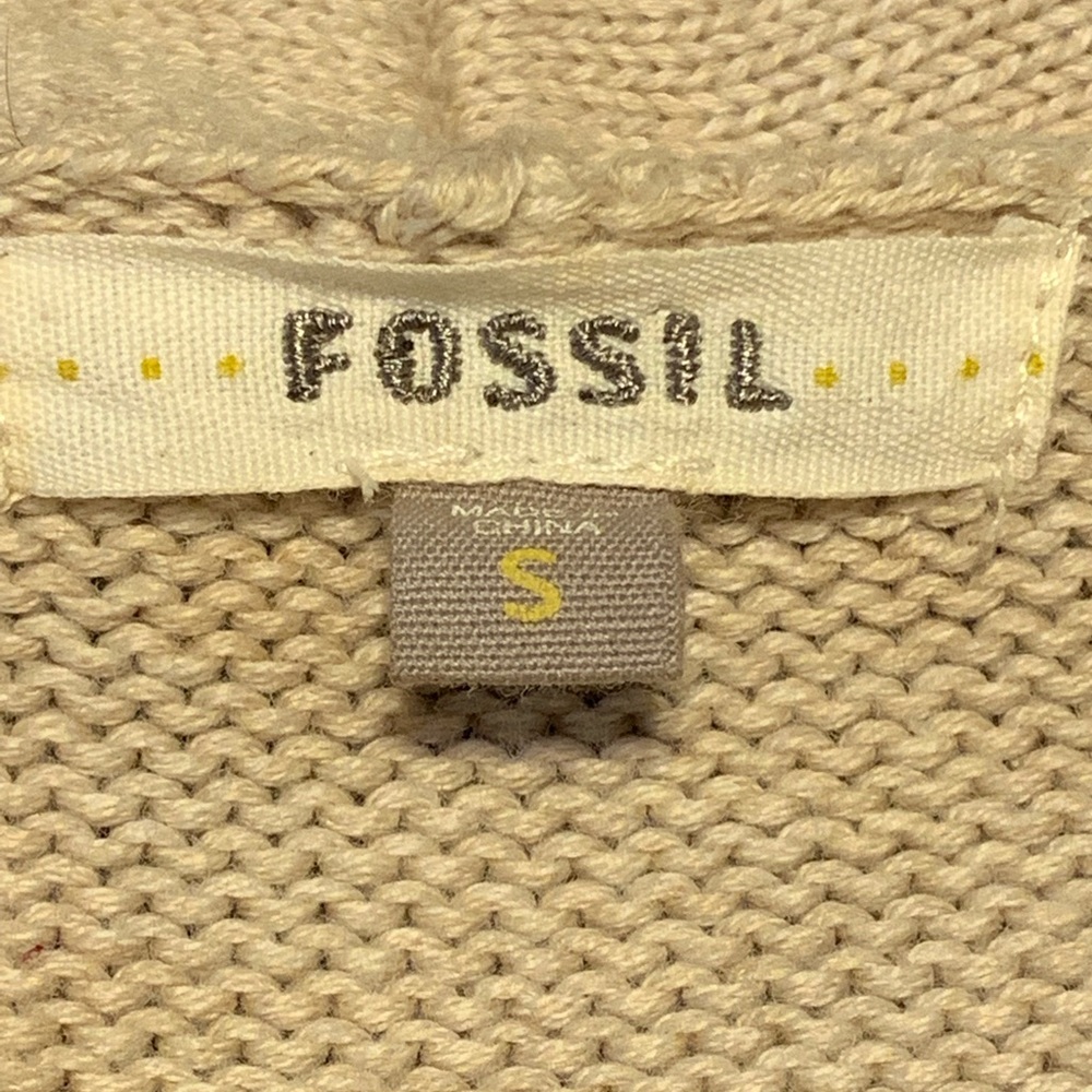 Fossil Beige Button Down Sweater With Collar - image 6